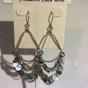 Multi Strand Chain Silver Tone Shaky Earrings